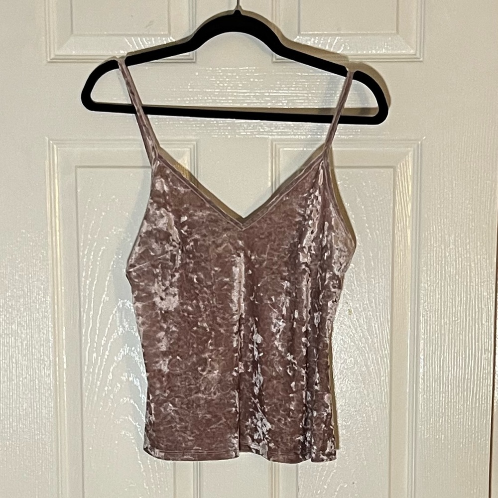 Pink Velvet Camisole Tank Top